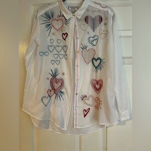 JOHNNY WAS Amour Shirt White Blouse Tunic